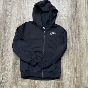 Nike Kids Full Zip Hoodie Sweatshirt Black Sz Med FD3004-010